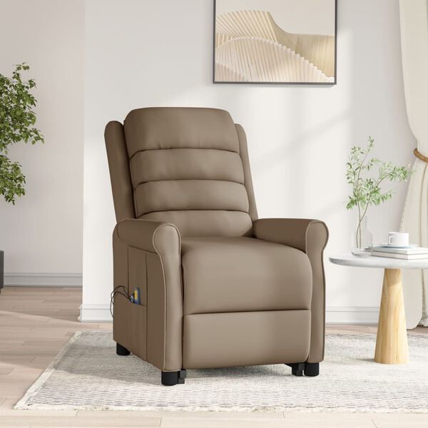 vidaXL Fauteuil de massage Cappuccino Similicuir