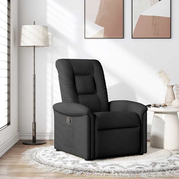 vidaXL Fauteuil inclinable Noir Tissu