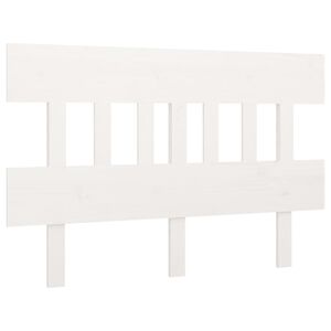vidaXL T&ecirc;te de lit Blanc 123,5x3x81 cm Bois massif de pin