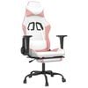 vidaXL Chaise de jeu de massage avec repose-pied Blanc rose Similicuir