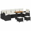 vidaXL Ensemble de canap&eacute; de jardin avec coussin 10 pcs Noir polyrotin