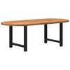 vidaXL Table &agrave; manger 220x100x74 cm bois de ch&ecirc;ne massif ovale