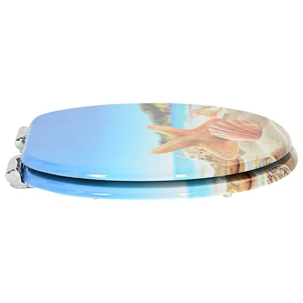 vidaXL Si&egrave;ge de toilette &agrave; fermeture douce Coquillage de mer