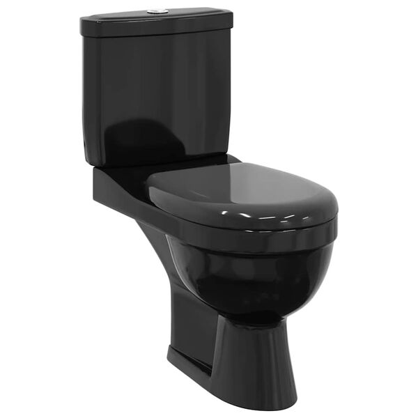 vidaXL Toilette avec r&eacute;servoir Noir