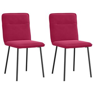 vidaXL Chaises &agrave; manger lot de 2 Rouge bordeaux Velours