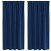 vidaXL Rideaux occultants avec anneaux 2 pcs Bleu fonc&eacute; 175 x 140 cm
