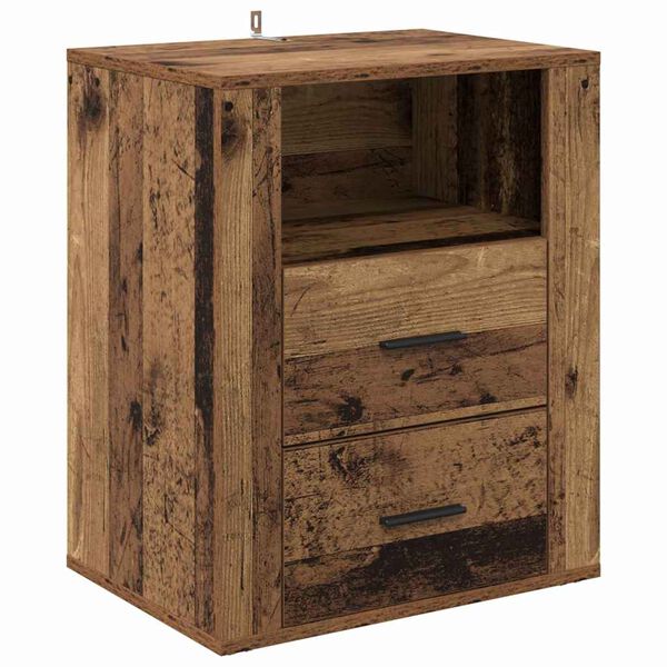 vidaXL Cabinet de chevet Bois ancien 35 x 50 x 60 cm Bois d'ing&eacute;nierie