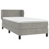 vidaXL Sommier &agrave; lattes de lit et matelas Gris clair 90x200 cm Velours