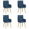 vidaXL Chaises de salle &agrave; manger 4 pcs Tissu Bleu 60 x 56 x 96 cm