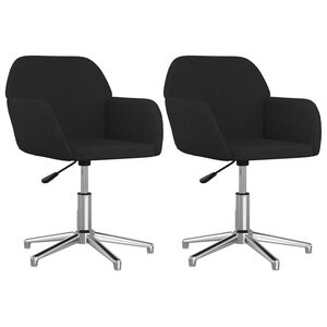vidaXL Chaises pivotantes &agrave; manger lot de 2 Noir Tissu