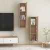 vidaXL Meubles TV 2 pcs Ch&ecirc;ne sonoma 30,5x30x110 cm Bois d&rsquo;ing&eacute;nierie