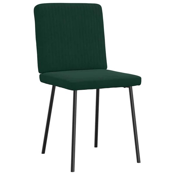 vidaXL Chaises &agrave; manger lot de 4 Vert fonc&eacute; Velours
