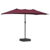 vidaXL Parasol de jardin Rouge bordeaux 385 x 209 x 244 cm tissu