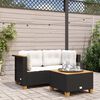 vidaXL Canapés d'angle de jardin et coussins 2 pcs noir résine tressée