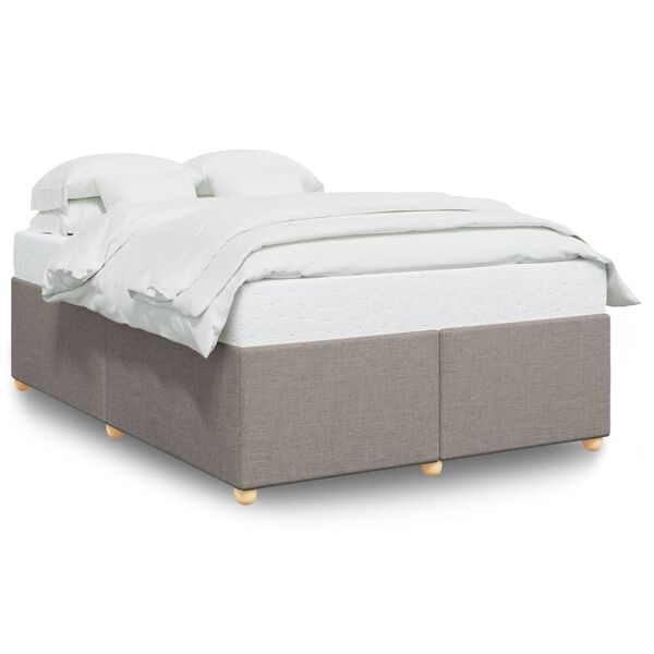 vidaXL Cadre de lit sans matelas taupe 140x200 cm tissu