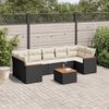 vidaXL Salon de jardin 8 pcs avec coussins noir r&eacute;sine tress&eacute;e