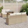 vidaXL Ensemble de canapé de jardin 6 pcs beige et crème polyrotin