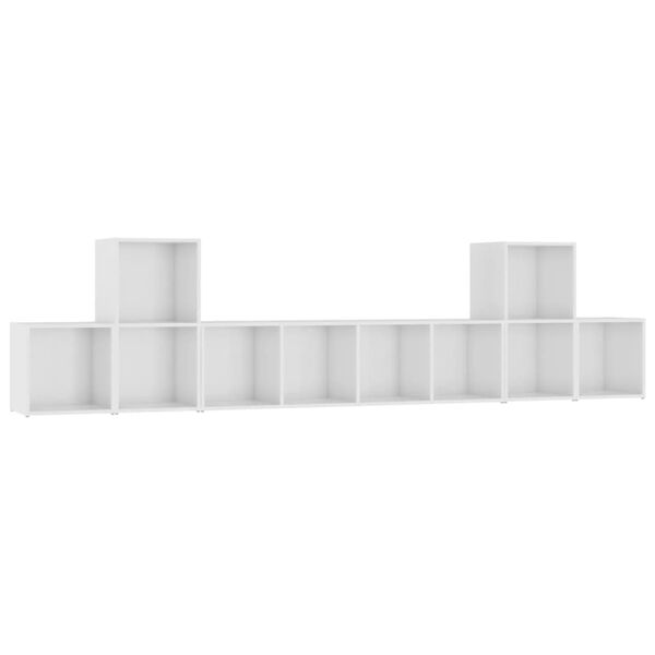 vidaXL Ensemble de meubles TV 5 pcs Blanc brillant Bois d'ing&eacute;nierie