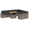 vidaXL Salon de jardin avec coussins 10 pcs gris r&eacute;sine tress&eacute;e