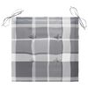 vidaXL Chaises de jardin lot de 2 avec coussins &agrave; carreaux gris Teck