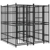 vidaXL Chenil d'ext&eacute;rieur pour chiens Acier 3,69 m&sup2;