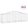 vidaXL Paniers à gabions arqués 13 pcs 200x50x60/80 cm Fer galvanisé