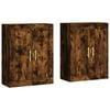 vidaXL Armoires murales 2 pcs ch&ecirc;ne fum&eacute; bois d'ing&eacute;nierie