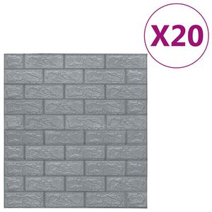 vidaXL Papier peint 3D autoadh&eacute;sif Briques 20 pcs Anthracite