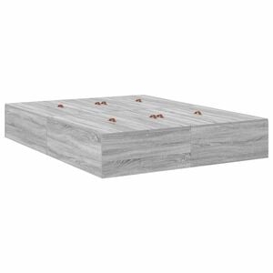 vidaXL Cadre de lit avec rangement avec tiroir Gris Sonoma 140 cm