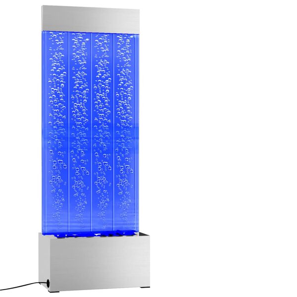 vidaXL Colonne à bulles avec LED RVB Inox et acrylique 110 cm