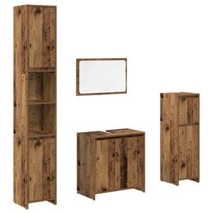 vidaXL Ensemble de meubles salle de bain 4 pcs bois d'ing&eacute;nierie