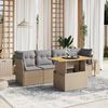 vidaXL Salon de jardin avec coussins 5 pcs beige r&eacute;sine tress&eacute;e