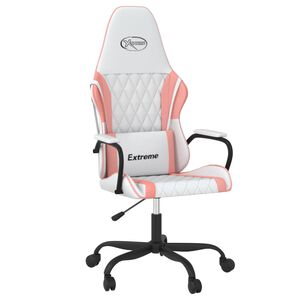 vidaXL Chaise de jeu de massage Blanc et rose Similicuir