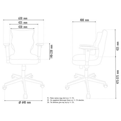 Entelo Chaise de bureau ergonomique Perto White Vero 01 Noir