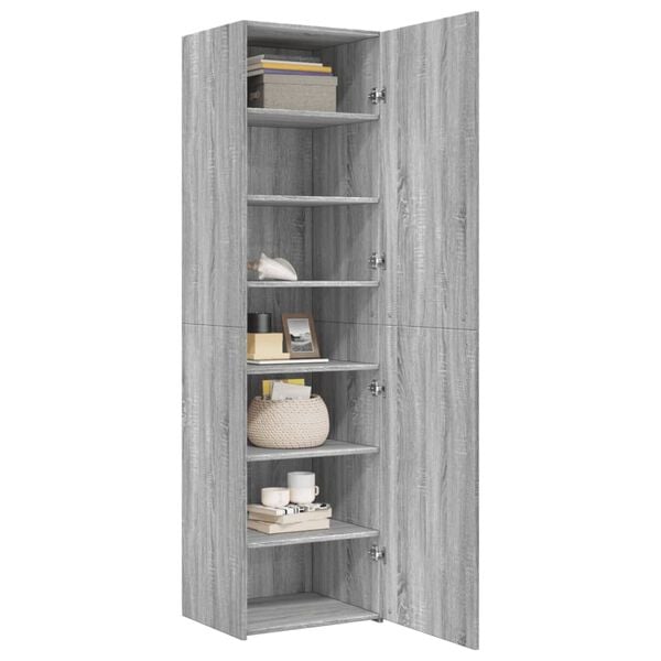 vidaXL Buffet haut sonoma gris 50x42,5x185 cm bois d'ing&eacute;nierie