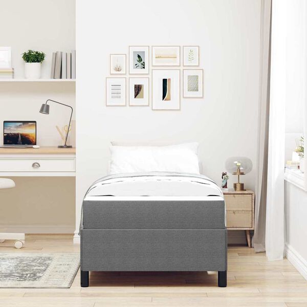 vidaXL Cadre de lit avec matelas Gris clair 100 x 200 cm tissu
