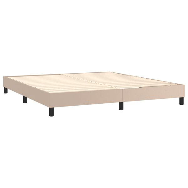 vidaXL Sommier &agrave; lattes de lit avec matelas Cappuccino 180x200 cm