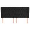 vidaXL Tête de lit avec oreilles Noir 203x23x118/128 cm Velours