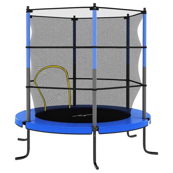 vidaXL Trampoline avec filet de sécurité Rond 140x160 cm Bleu