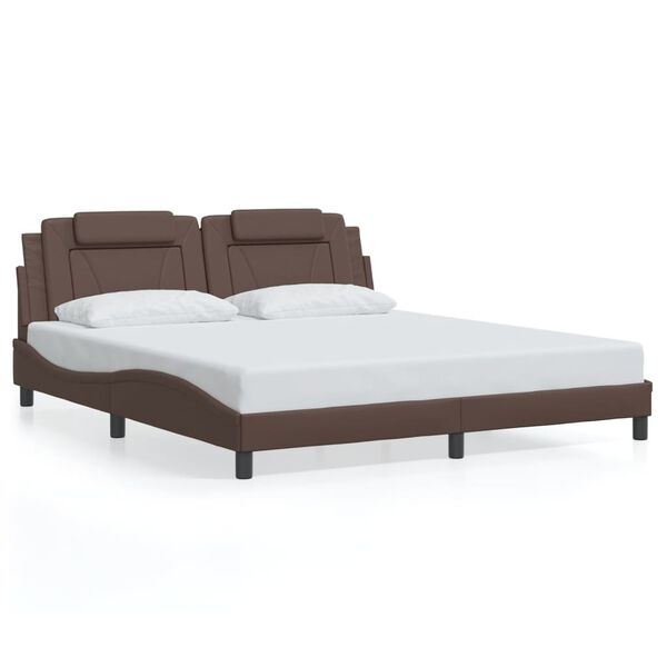 vidaXL Cadre de lit Viana sans matelas marron 180x200 cm similicuir