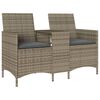 vidaXL Canap&eacute; de jardin 2 places avec table et coussins r&eacute;sine tress&eacute;e