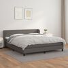 vidaXL Sommier &agrave; lattes de lit avec matelas Gris 180x200 cm Similicuir