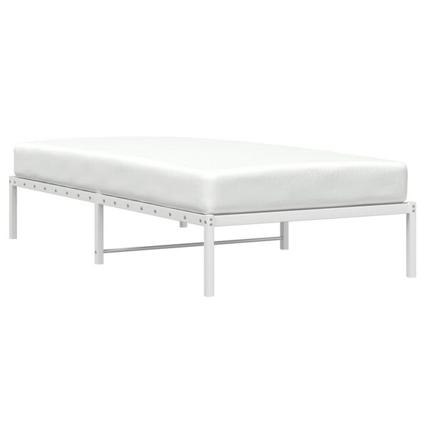 vidaXL Cadre de lit m&eacute;tal sans matelas blanc 100x190 cm