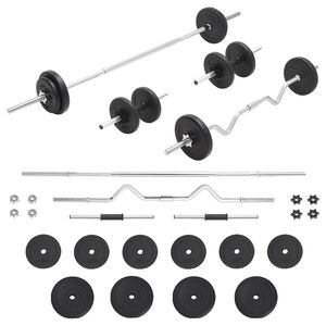 vidaXL Ensemble d'halt&egrave;res et de barres 30 kg