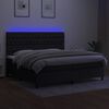 vidaXL Sommier &agrave; lattes de lit et matelas et LED Noir 200x200 cm Tissu