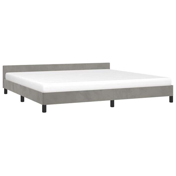 vidaXL Cadre de lit sans matelas gris clair 200x200 cm velours