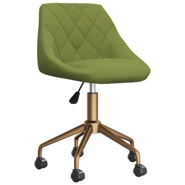 vidaXL Chaise pivotante de salle &agrave; manger Vert clair Velours