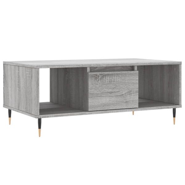 vidaXL Table basse Sonoma gris 90x50x36,5 cm Bois d'ing&eacute;nierie