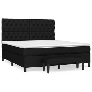 vidaXL Sommier &agrave; lattes de lit avec matelas Noir 160x200 cm Tissu