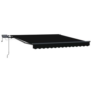 vidaXL Auvent R&eacute;tractable Noir 300 x 250 cm tissu
